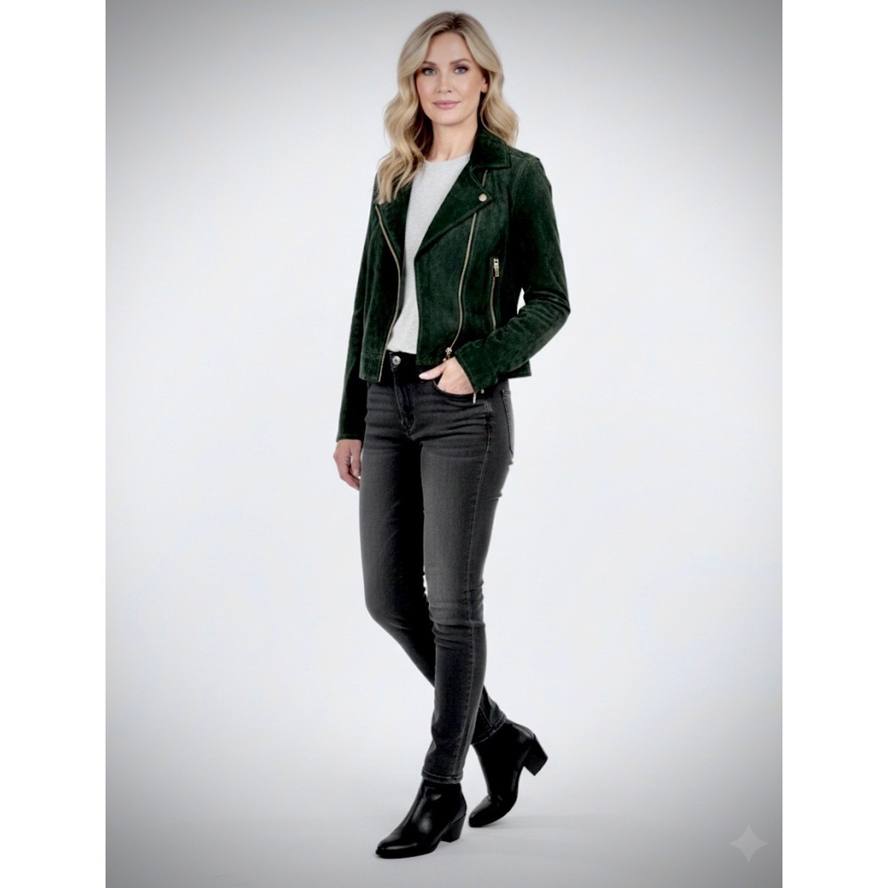 BLANKNYC Deep Emerald‎ Green Suede Moto Jacket/M/NWOT/Rockstar Chic